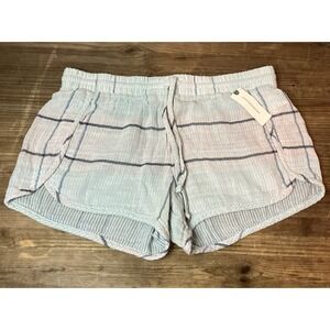 Anthropology 100% Cotton Gauze Drawstring Shorts Size Small NEW Blue Purple NWT